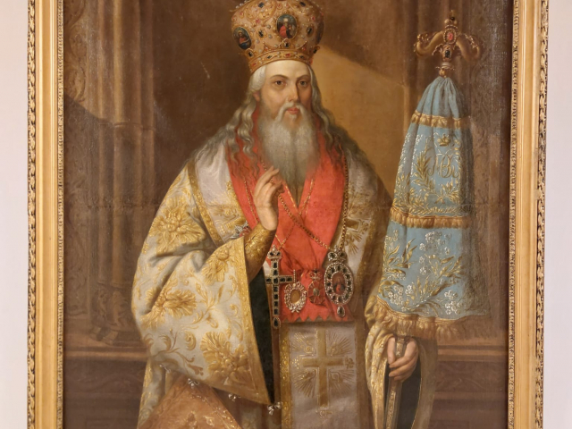 Tabloul Mitropolitului Veniamin Costachi în veșminte liturgice